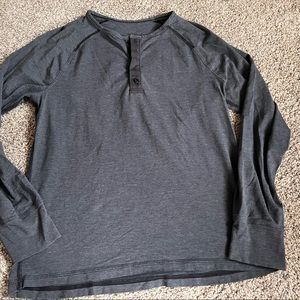Lululemon Grey Long Sleeved Henley Shirt M